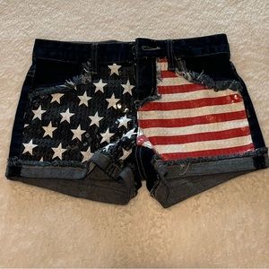 Super Cute American Flag Justice shorts for girls